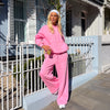 Embroidered Track Pants - Powder Puff