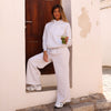 Embroidered Track Pants - Silver Stone