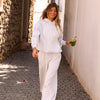 Embroidered Track Pants - Silver Stone