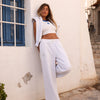 Embroidered Track Pants - Silver Stone