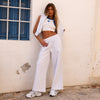 Embroidered Track Pants - Silver Stone