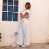 Embroidered Track Pants - Silver Stone