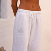 Embroidered Track Pants - Silver Stone