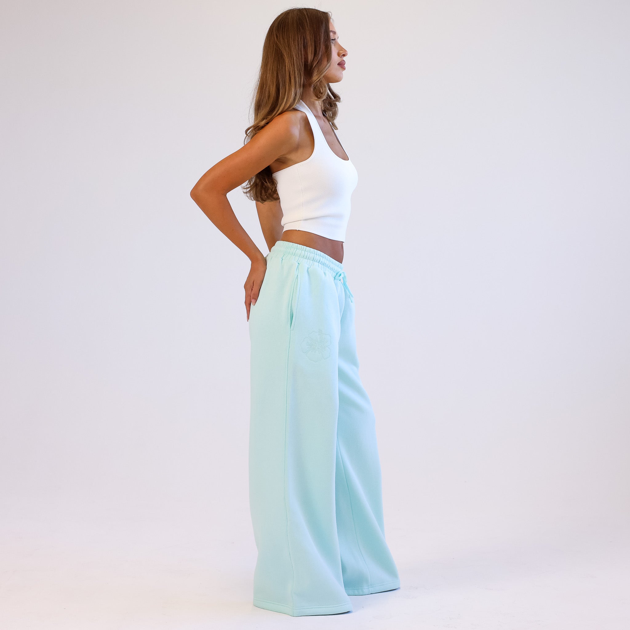 Embroidered Track Pants - Jelly Mint –Kulani Kinis