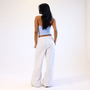 Embroidered Track Pants - Silver Stone
