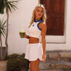 Embroidered Track Shorts - Silver Stone