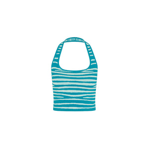Knit Halter Tank Top - Stripe Hype