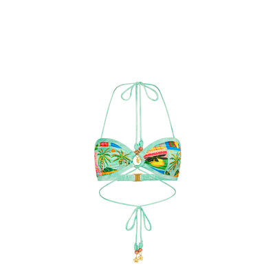 Strappy Ring Tie Crop Top - Ocean Honey