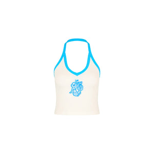Embroidered Dip Halter Tank - Sun Drunk