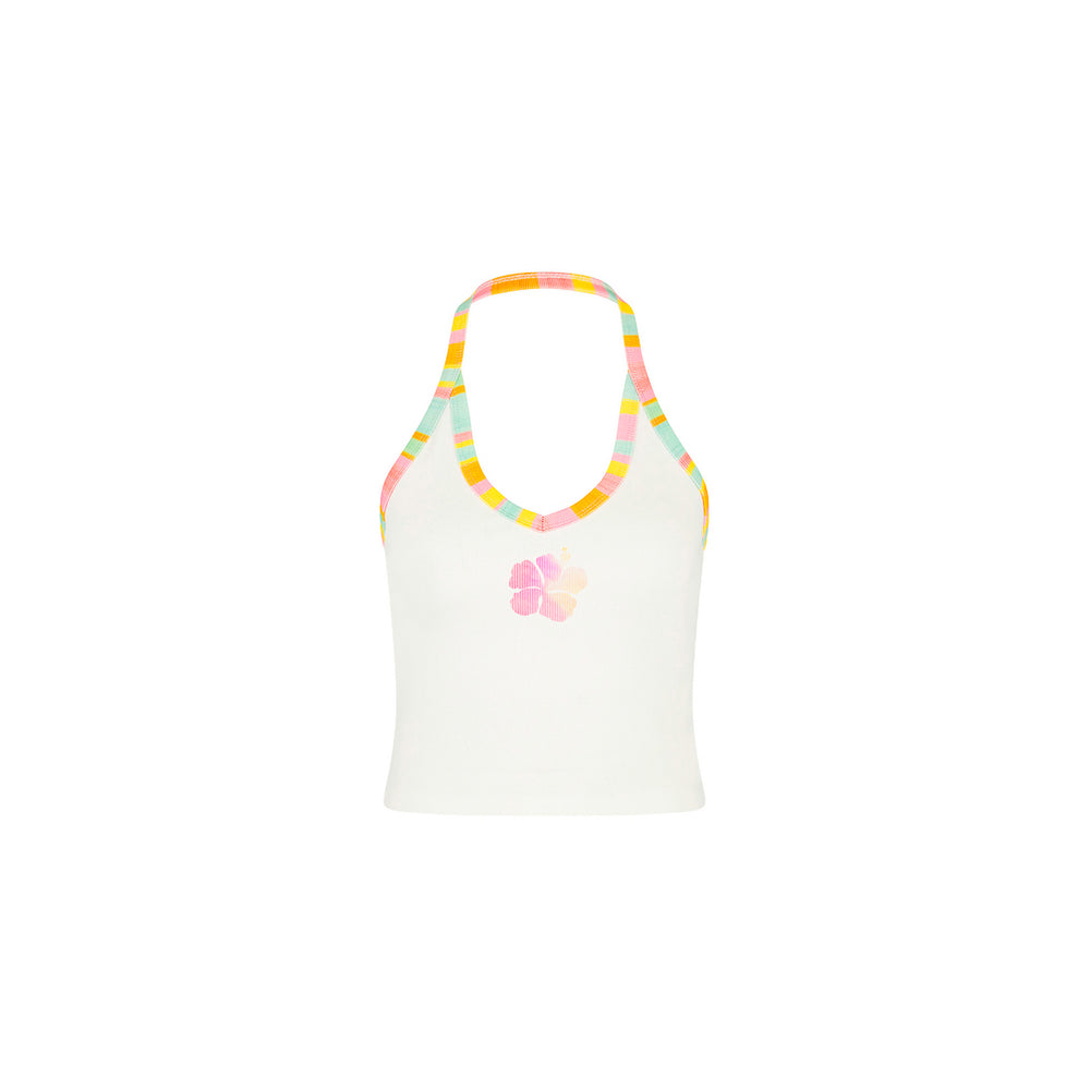 Printed Dip Halter Tank - Summer Sundae