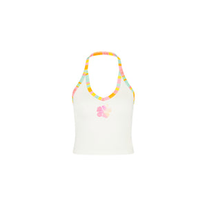 Printed Dip Halter Tank - Summer Sundae