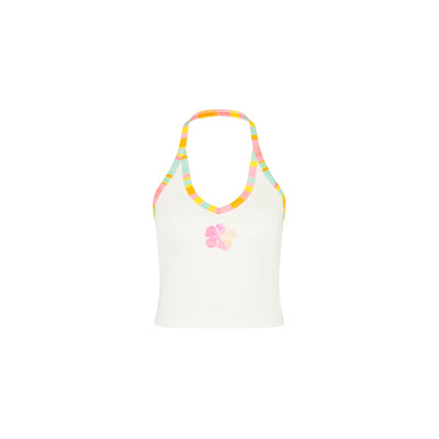 Printed Dip Halter Tank - Summer Sundae