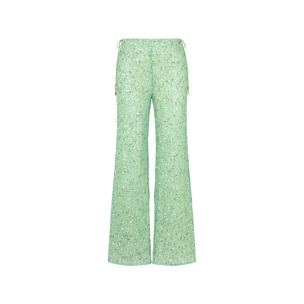 Flare Tie Side Pants - Sea Spritz