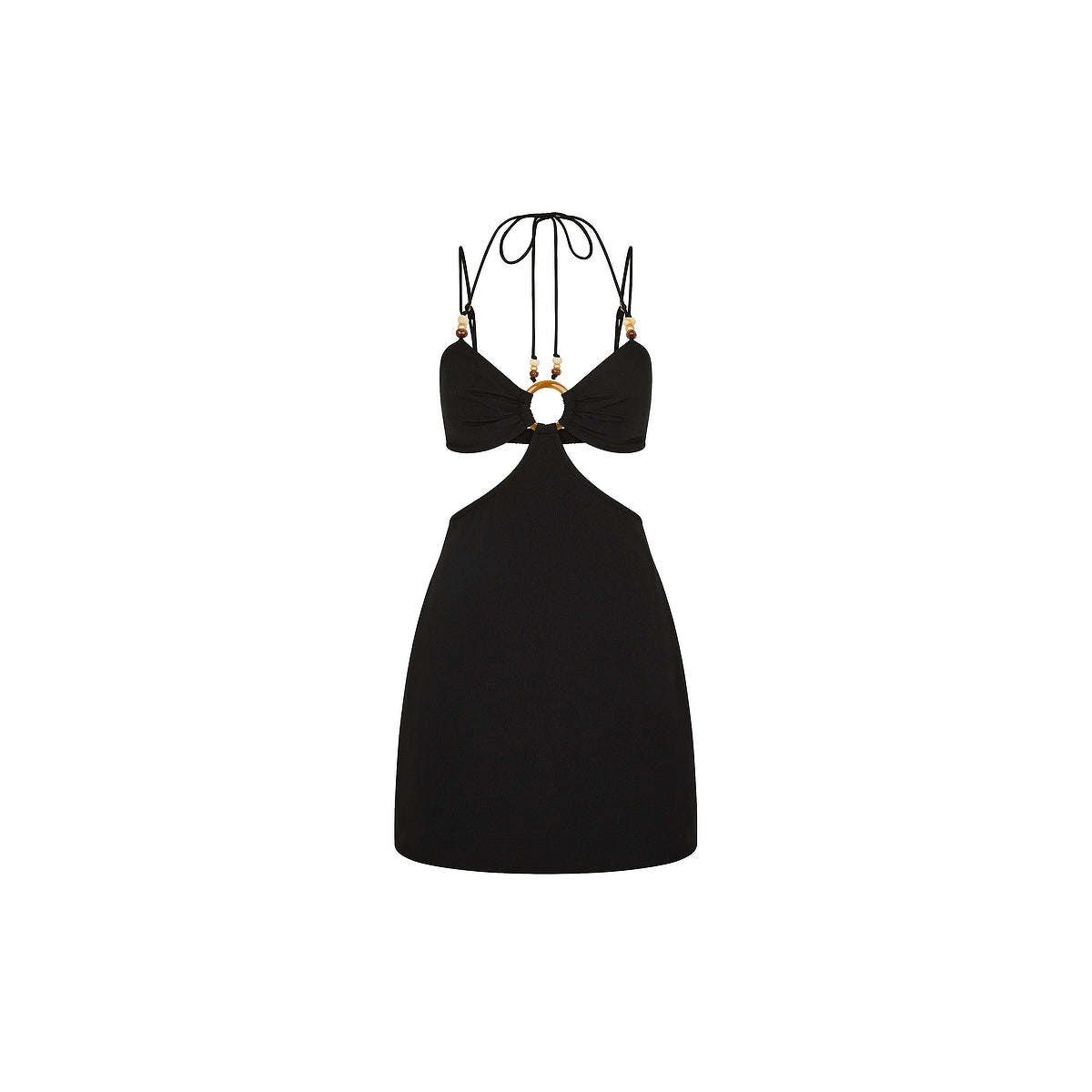 Beaded Cut Out Mini Dress - Twilight Black –Kulani Kinis