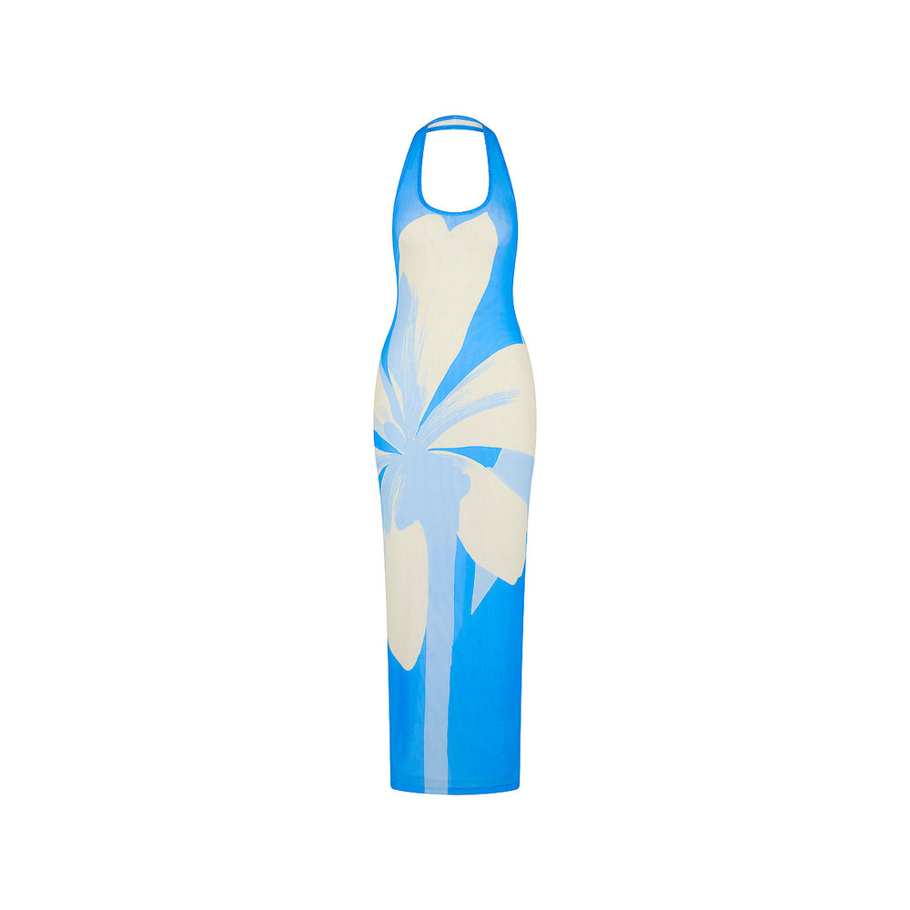 Halter Mesh Maxi Dress - Blue Oasis Blue Extra Small Kulani Kinis Halter Mesh Maxi Dress - Blue Oasis Blue Extra Small Kulani Kinis