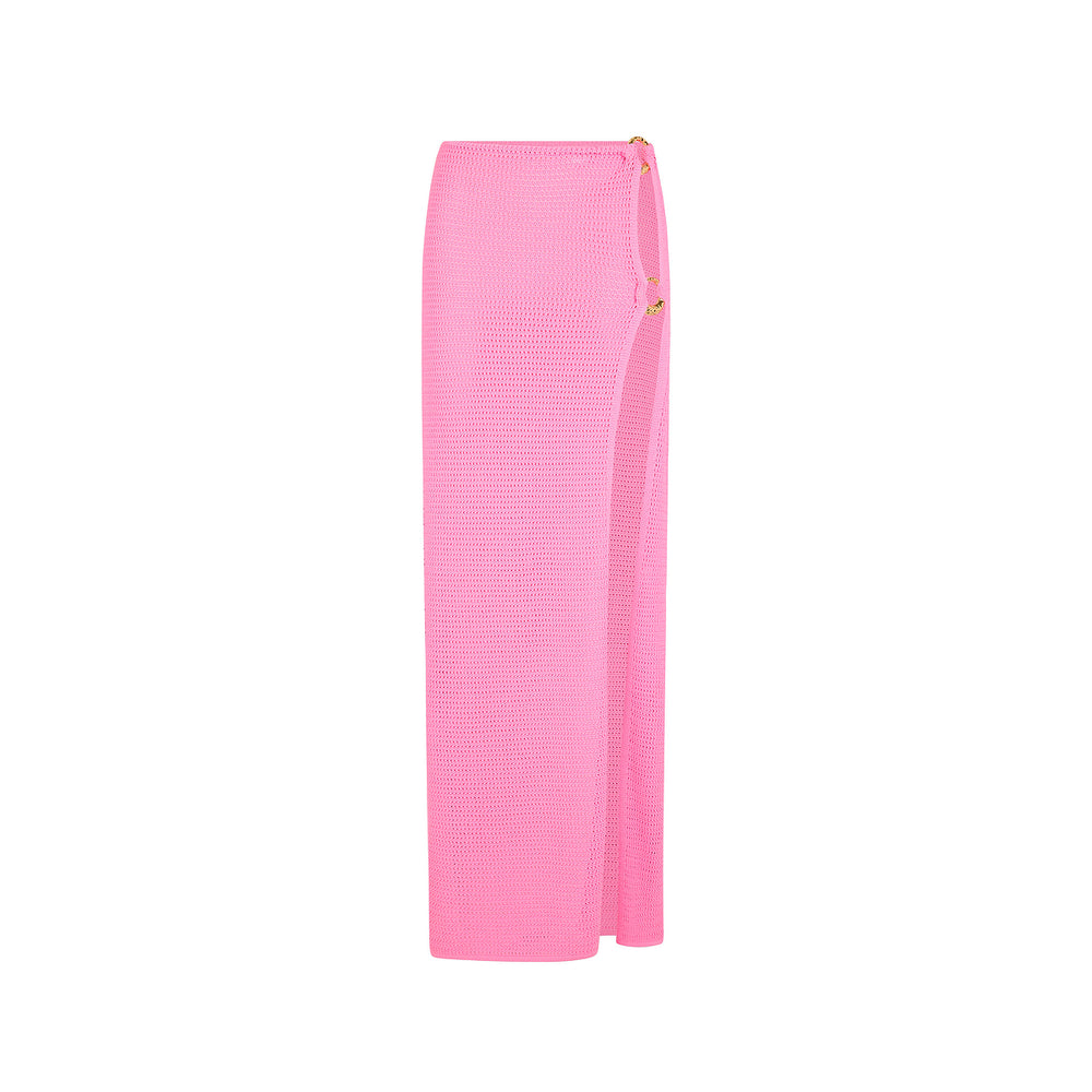 Ring Side Split Maxi Skirt - Bubblegum