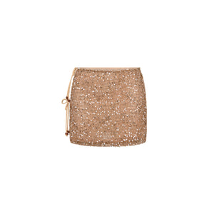 Double Tie Mini Skirt - Espresso Spritz