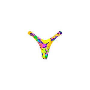 Retro Y Thong Bikini Bottom - Neon Sunset
