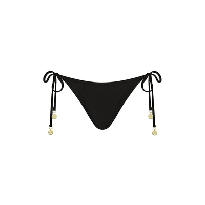 Full Coverage Tie Bikini Bottom - Twilight Black