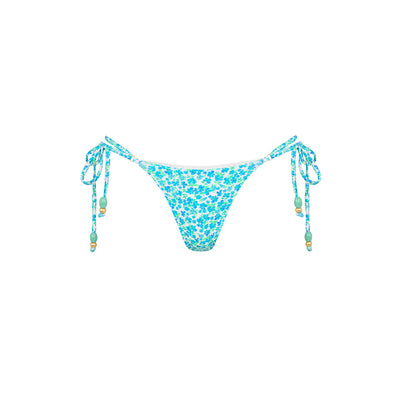 Decorative Thong Tie Side Bikini Bottom - Ocean Aura