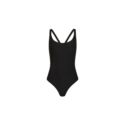 Cross Back Cheeky One Piece - Twilight Black