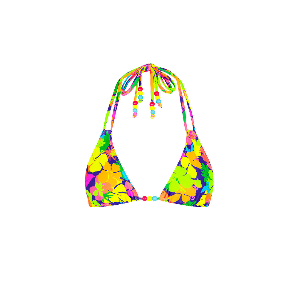 Halter Bralette Bikini Top - Neon Sunset