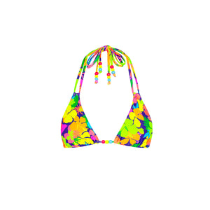 Halter Bralette Bikini Top - Neon Sunset