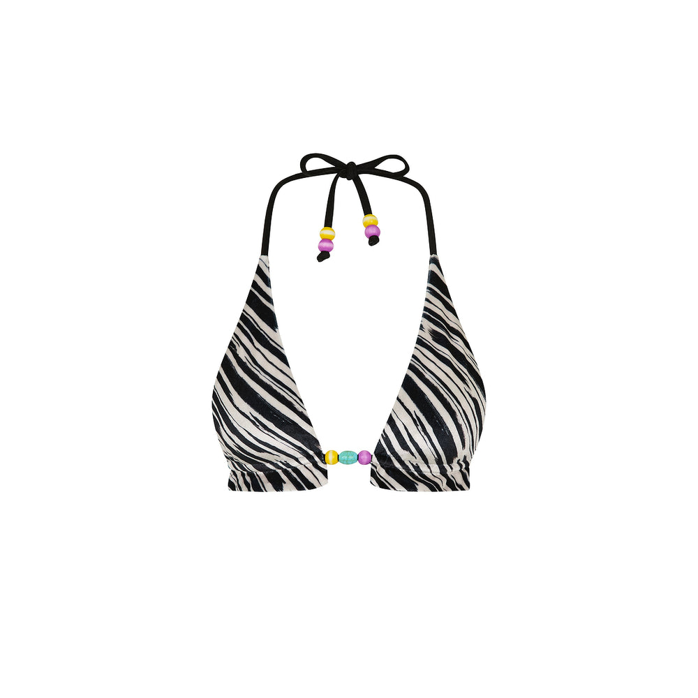 Frill Halter Bralette Bikini Top - Wild Honey