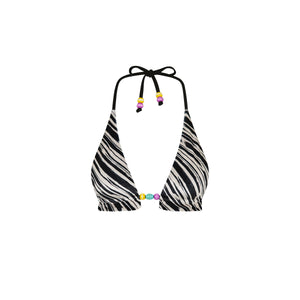 Frill Halter Bralette Bikini Top - Wild Honey