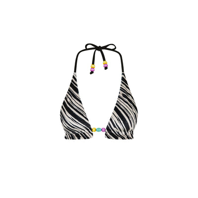 Frill Halter Bralette Bikini Top - Wild Honey