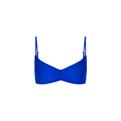 Gathered Mini Crop Bikini Top - Blue Lagoon