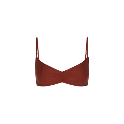 Gathered Mini Crop Bikini Top - Cinnamon Sugar