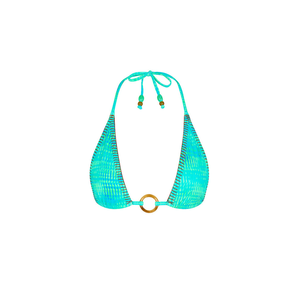 Lace Stitch Ring Halter Bikini Top - Summer Seas