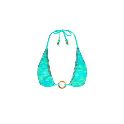 Lace Stitch Ring Halter Bikini Top - Summer Seas