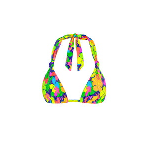 Soft Knot Halter Bikini Top - Neon Sunset