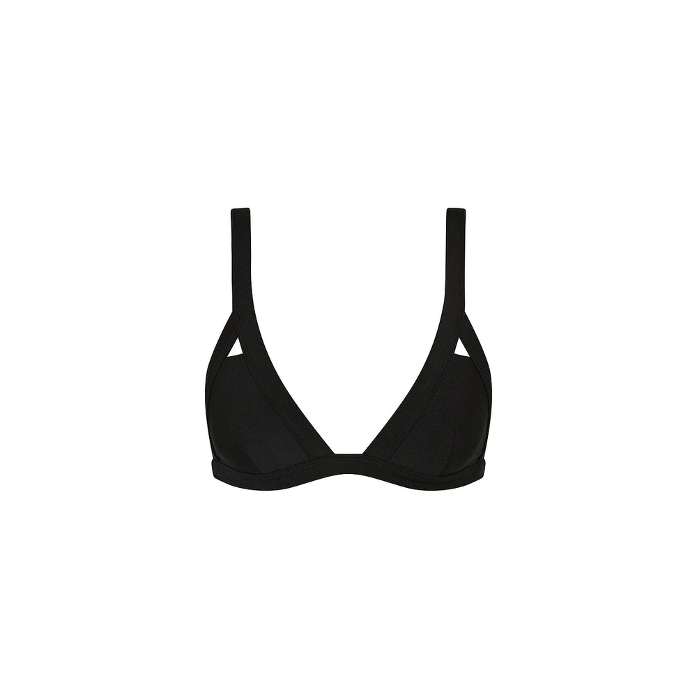 Wide Bind Triangle Bikini Top - Twilight Black