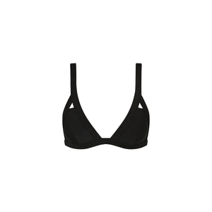 Wide Bind Triangle Bikini Top - Twilight Black