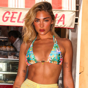 Halter Bralette Bikini Top - Sunlit Spritz