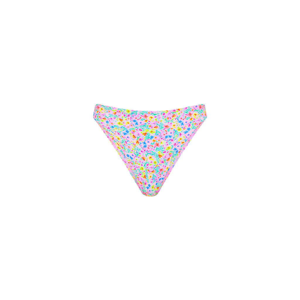 High Leg Full Vintage Bikini Bottom - Moonflower