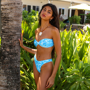 High Leg Vintage Bikini Bottom - Ocean Paradise