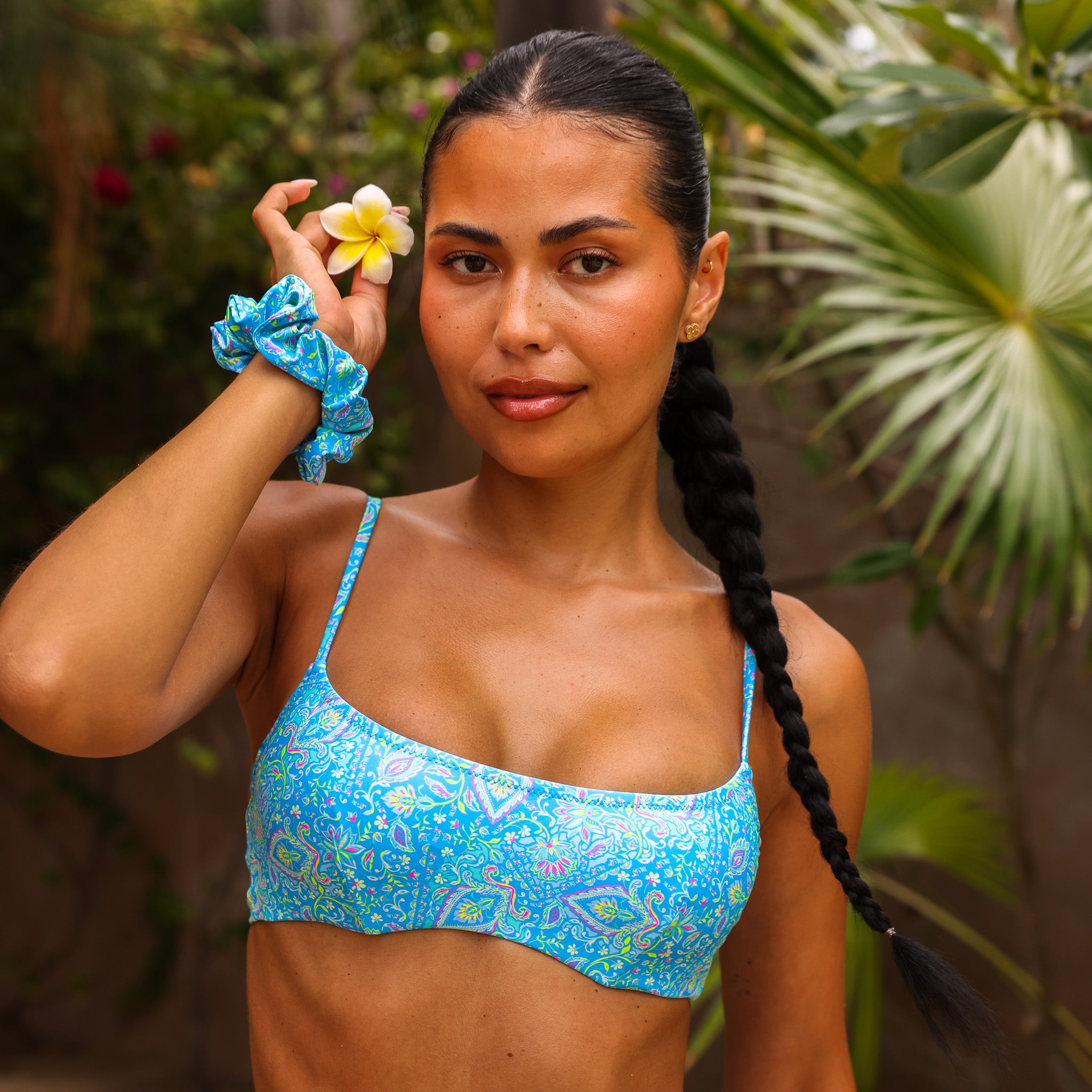 Invisible Underwire Crop Bikini Top - Stargaze –Kulani Kinis