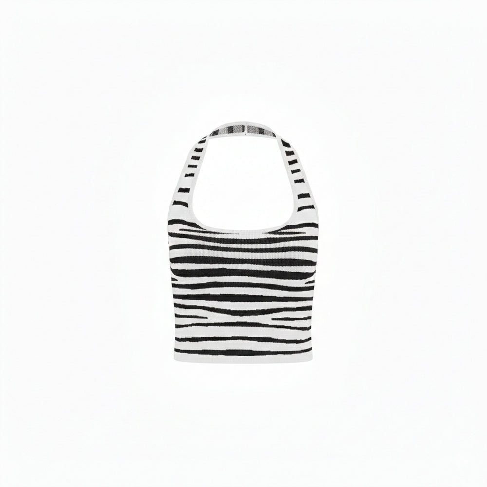 Knit Halter Tank Top - Savanna Stripe
