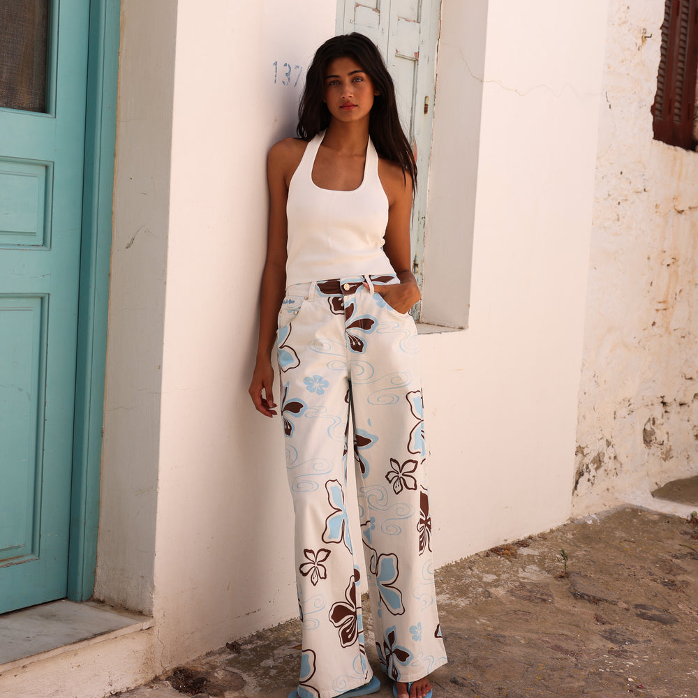 Straight Leg Printed Jean - Coco Lush