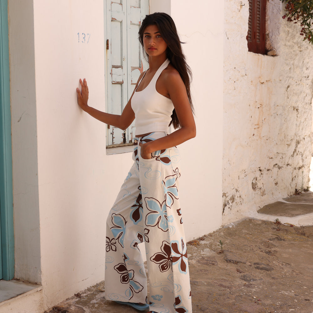 Straight Leg Printed Jean - Coco Lush