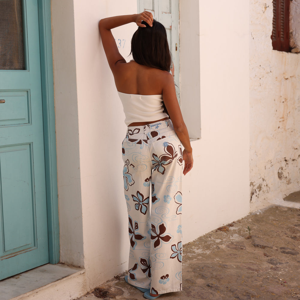 Straight Leg Printed Jean - Coco Lush