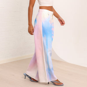 Straight Leg Printed Jean - Salt Breeze