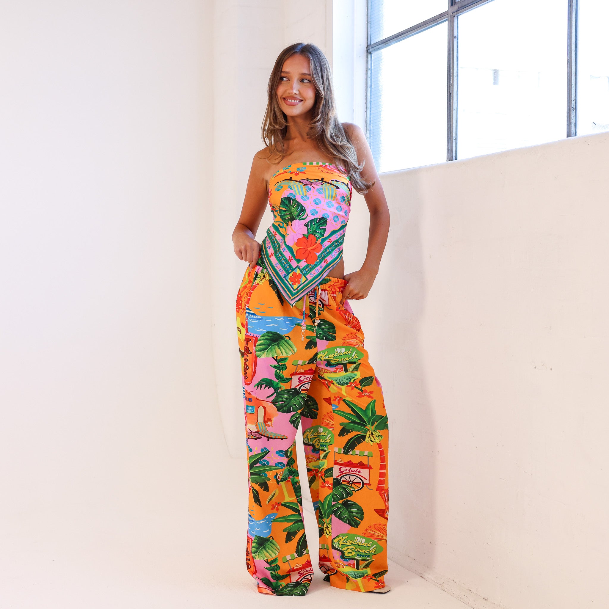 Drawstring Summer Pants - Sunlit Spritz –Kulani Kinis