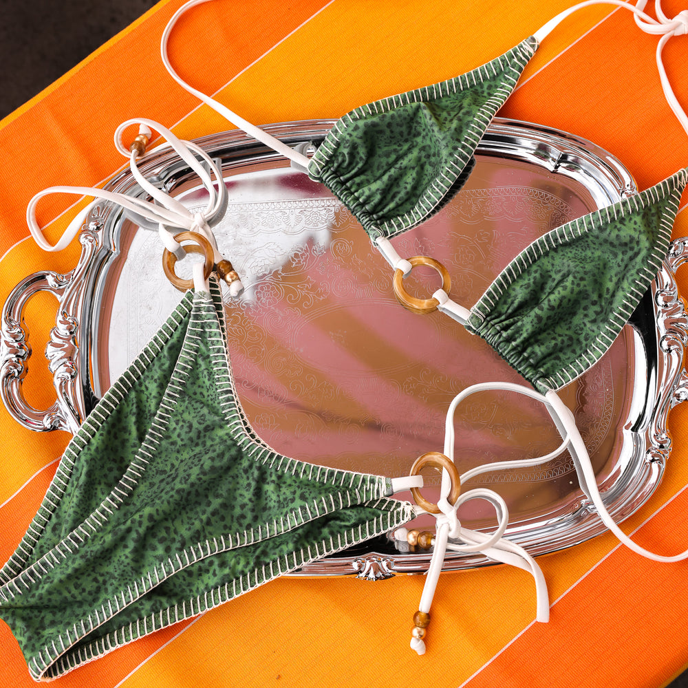 Lace Stitch Ring Halter Bikini Top - Wild Wonder