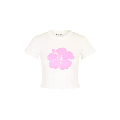 Lettuce Cropped Mini Tee - Whipped White