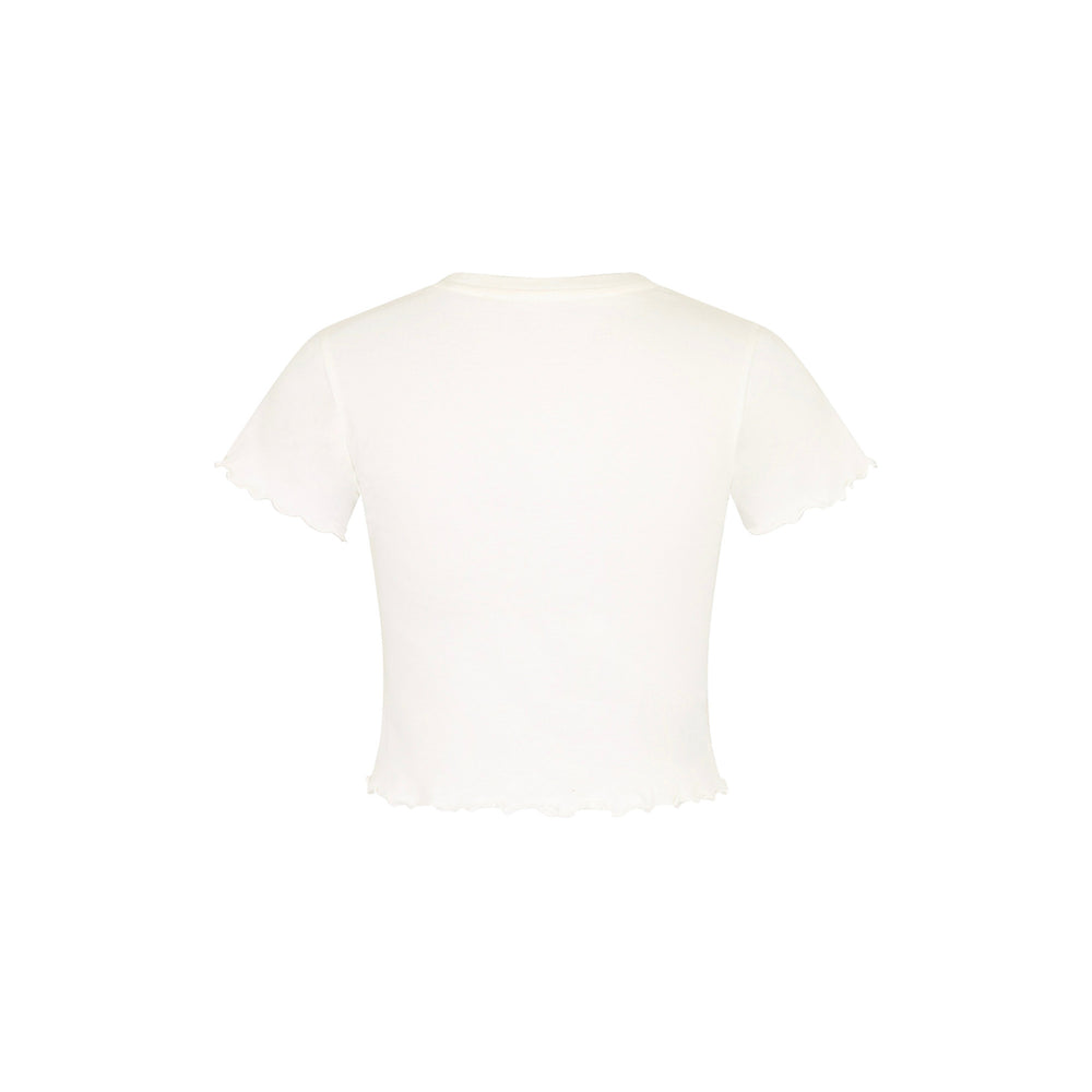 Lettuce Cropped Mini Tee - Whipped White